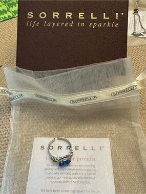 Sorrelli Silver Ring with Blue Accent Stones